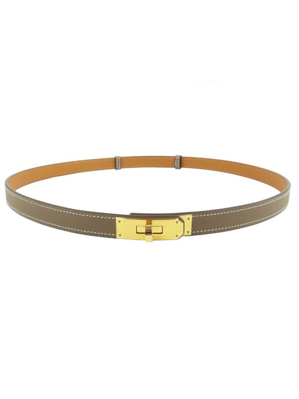 Hermes Kelly 18 Belt Etoupe Gold Hardware Epsom
